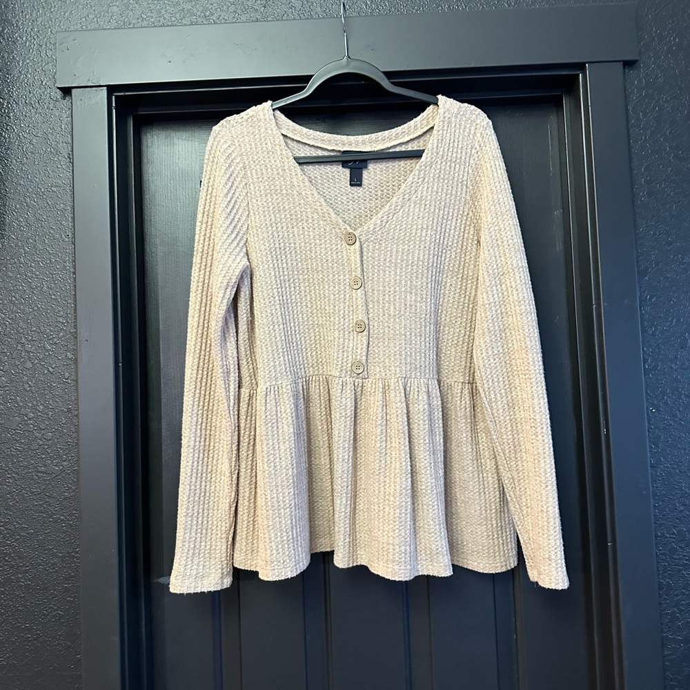 Daytrip Long Sleeve Peplum Henley Sweater from Buckle